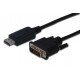 Kabel Digitus DisplayPort - DVI (24+1), 1m - černý
