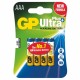 Baterie alkalická GP Ultra Plus AAA, LR03, blistr 4ks