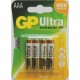 Baterie alkalická GP Ultra AAA, LR03, blistr 4ks