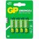 Baterie zinkochloridová GP Greencell AA, R06, blistr 4ks