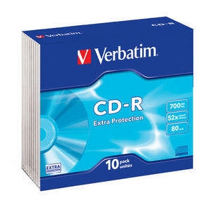 Disk Verbatim CD-R 700MB/80min Extra Protection, 52x, slim, 10ks