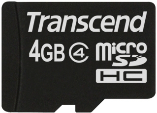 Paměťová karta Transcend MicroSDHC 4GB Class4 + adapter