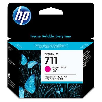 Inkoustová náplň HP 711, 3x29 ml - purpurová
