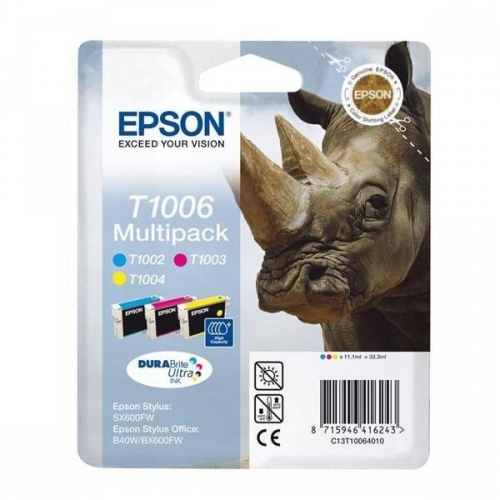 Inkoustová náplň Epson T1006, 3x11 ml - CMY
