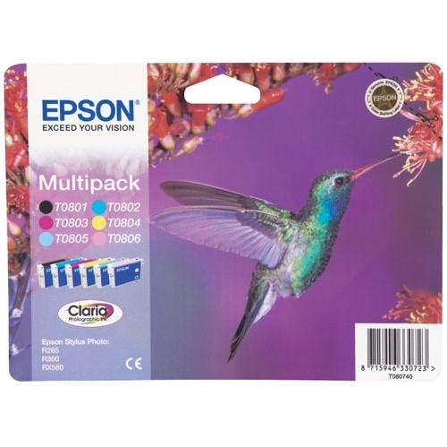 Inkoustová náplň Epson T0807, 6x 7,4 ml - CMYK