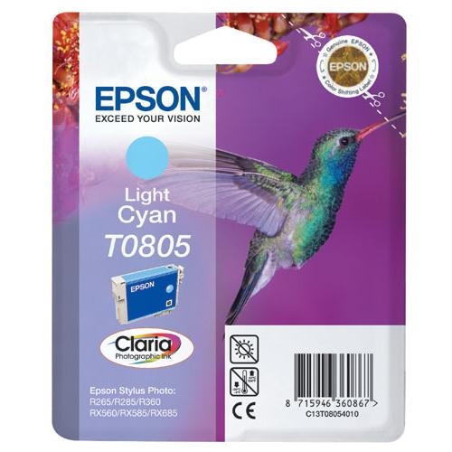 Inkoustová náplň Epson T0805, 7,4 ml - světle azurová