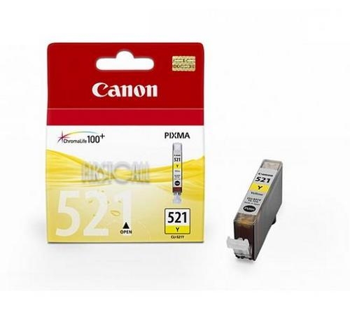 Inkoustová náplň Canon CLI-521Y, 530 stran - žlutá