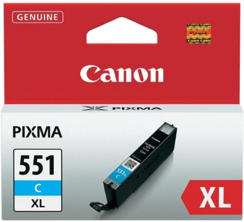 Inkoustová náplň Canon CLI-551XL C, 660 stran - azurová