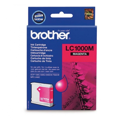 Inkoustová náplň Brother LC-1000M, 400 stran - purpurová