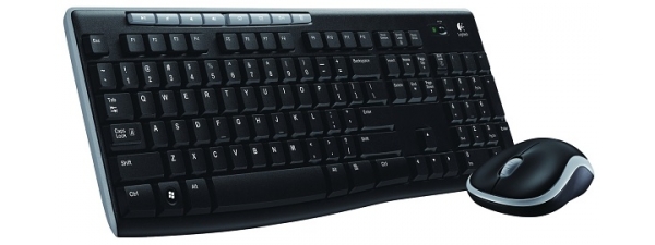 Klávesnice s myší Logitech Wireless Combo MK270, CZ - černá