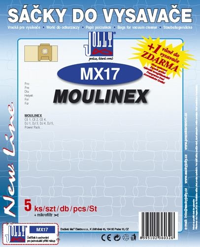 Sáčky do vysavače Jolly MX 17 (5+1ks) do vysav. MOULINEX