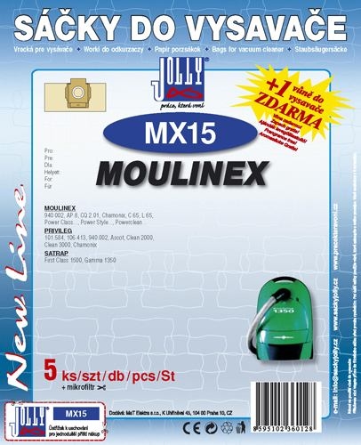 Sáčky do vysavače Jolly MX 15 (5+1ks) do vysav. MOULINEX
