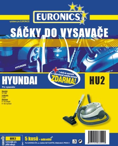Sáčky do vysavače Jolly HU 2 (5ks) pro vysav. Hyundai VC 508, Luxtronic V 507