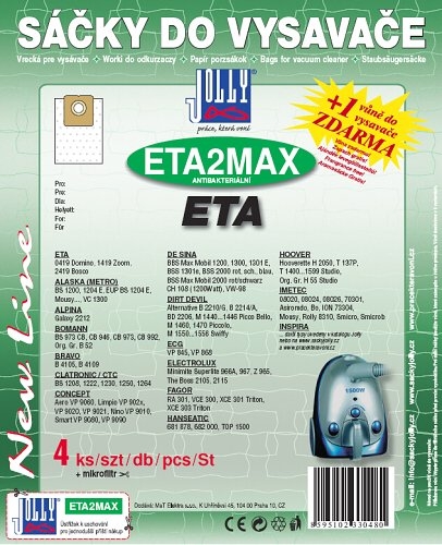 Sáčky do vysavače Jolly MAX ETA2 (4+1ks) do vysav. ETA