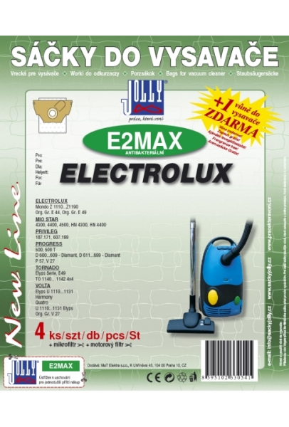 Sáčky do vysavače Jolly MAX E 2 (4ks) do vysav. Electrolux