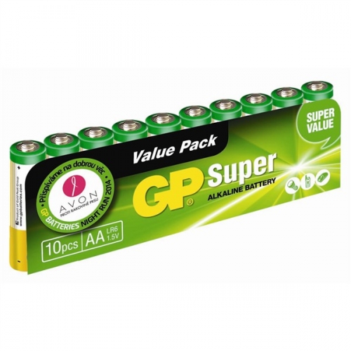 Baterie alkalická GP Super AA, LR06, fólie 10ks