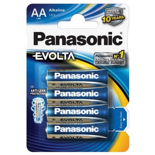Baterie alkalická Panasonic Evolta AA, LR06, blistr 4ks