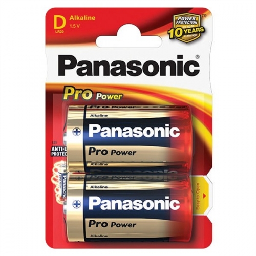 Baterie alkalická Panasonic Pro Power D, R20, blistr 2ks
